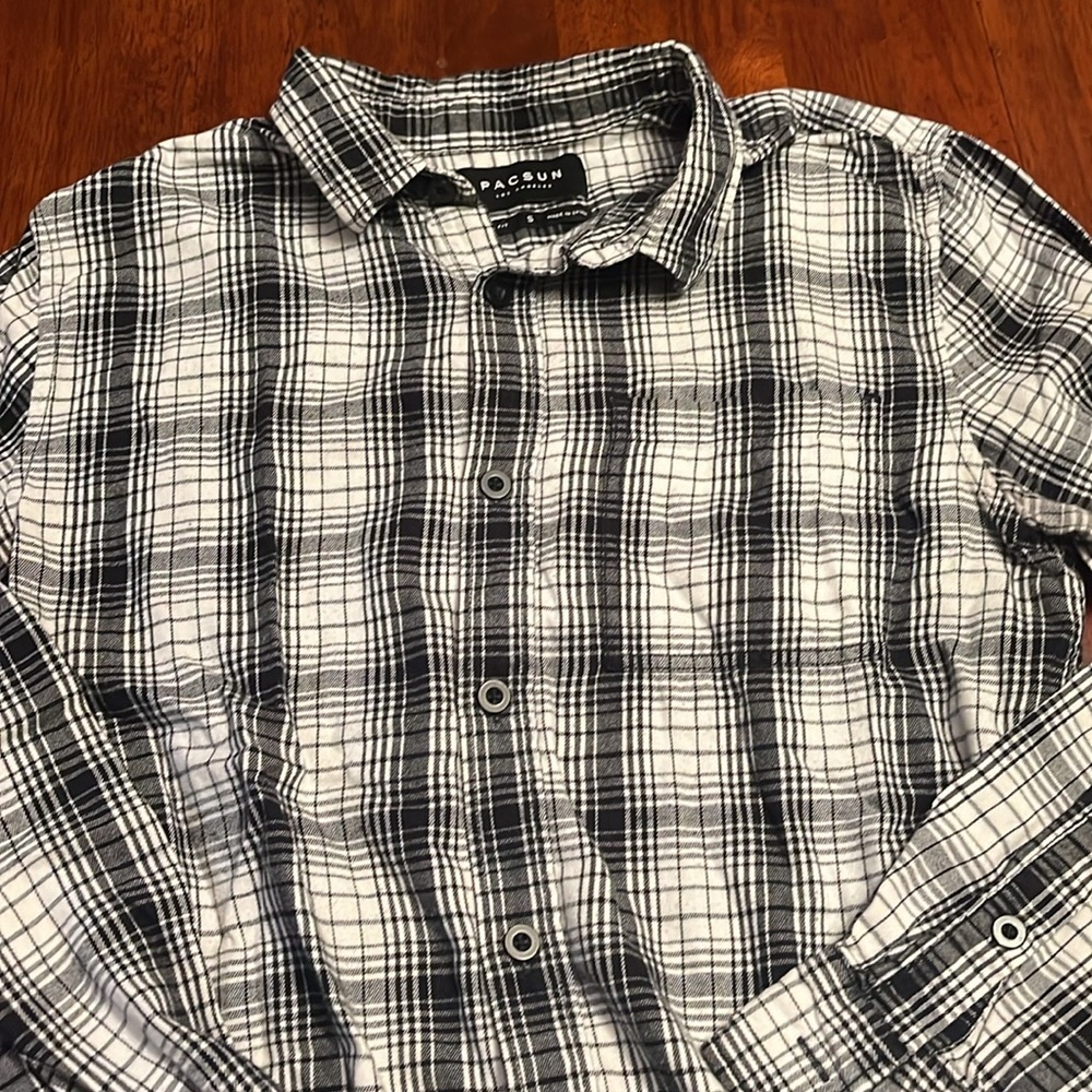 PacSun Longer Fit Flannel Plaid Shirt Size Small